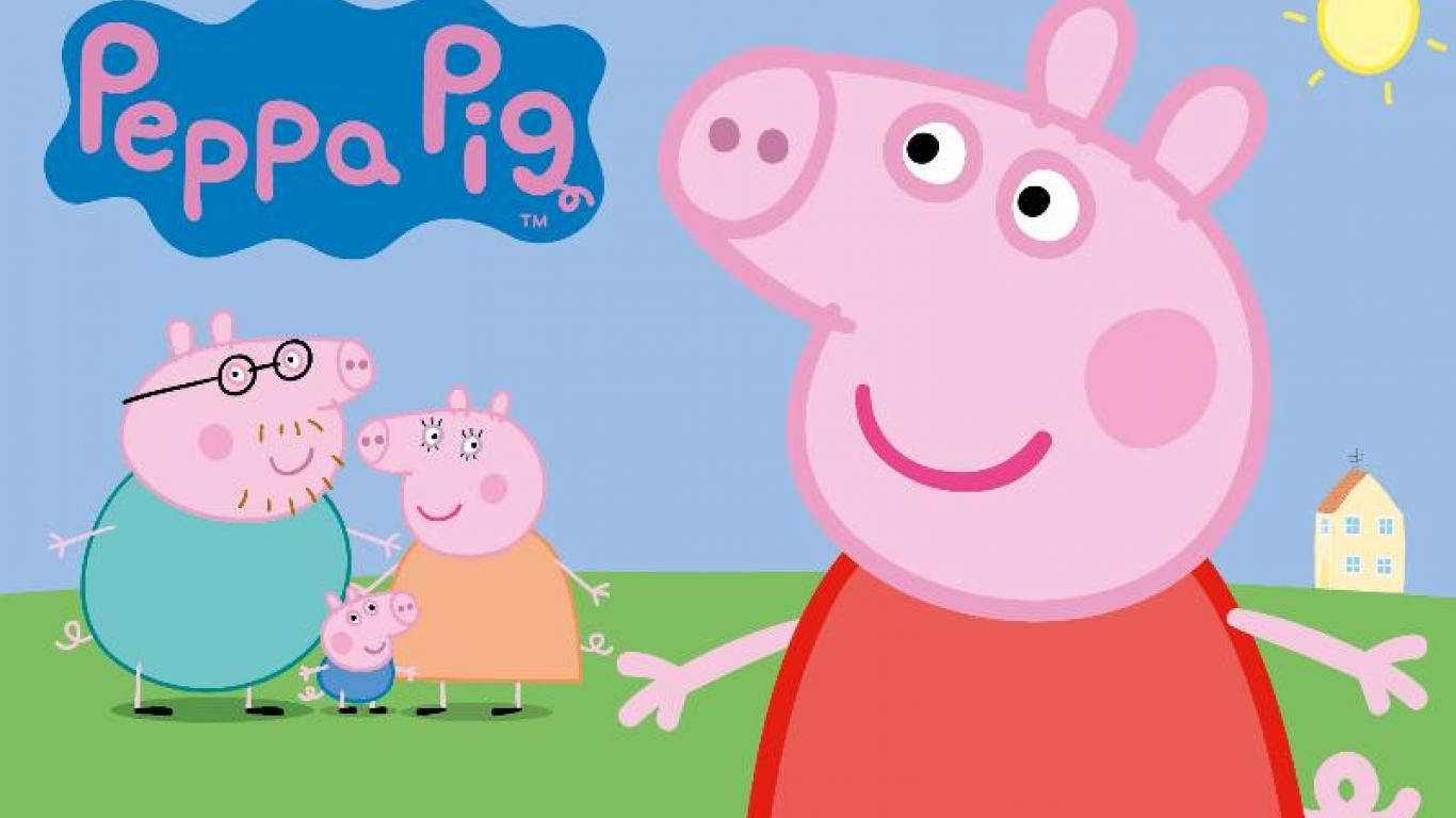 Peppa Pig poster with family wallpaper.