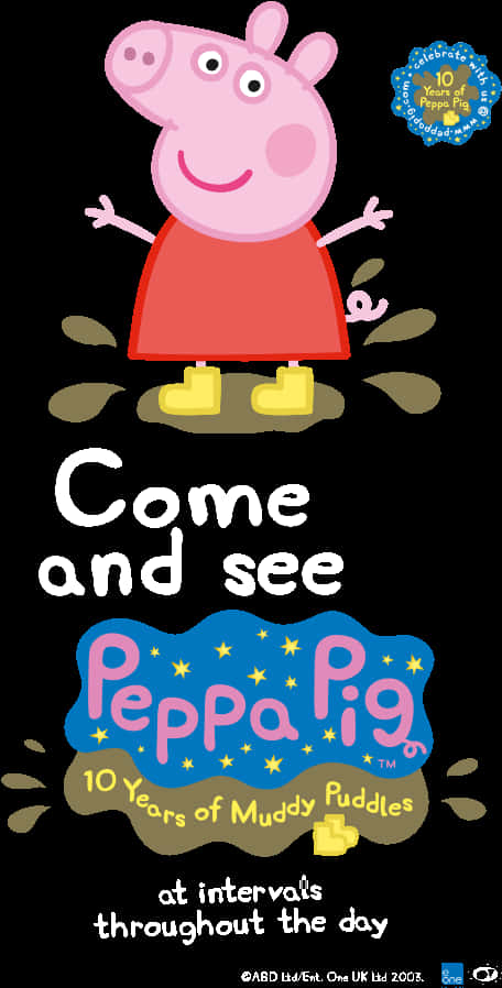 Peppa Pig10 Years Anniversary Poster PNG