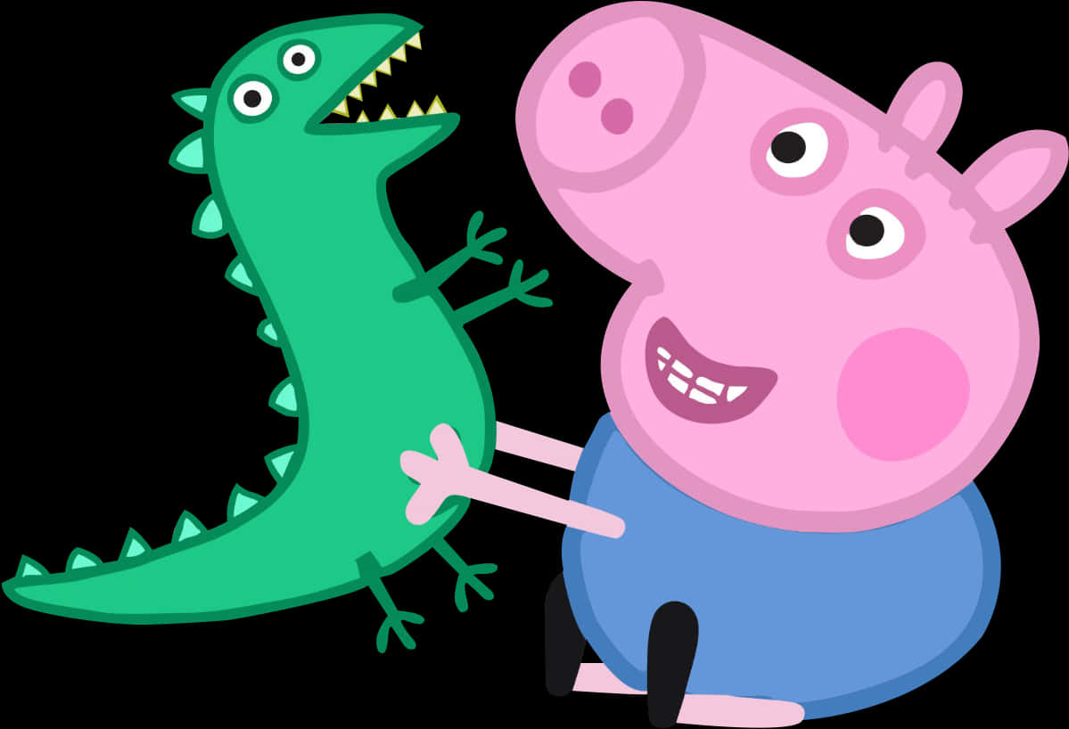 Peppa Pigand George Dinosaur Toy PNG