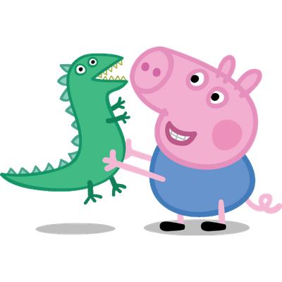 Peppa Pigand Georgewith Dinosaur Toy PNG