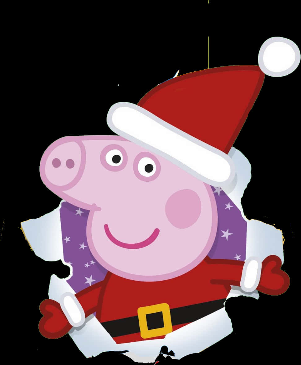 Peppa Pig Santa Costume PNG
