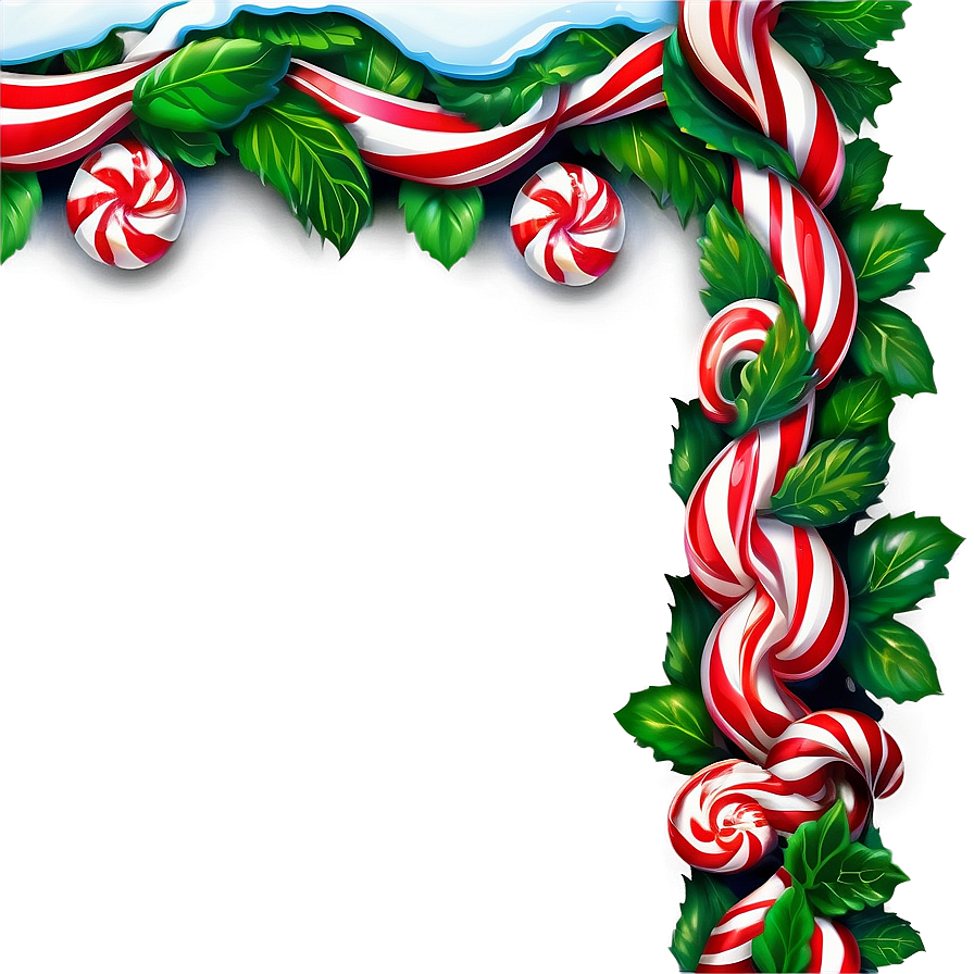 Peppermint Holiday Border Png Pra77 PNG