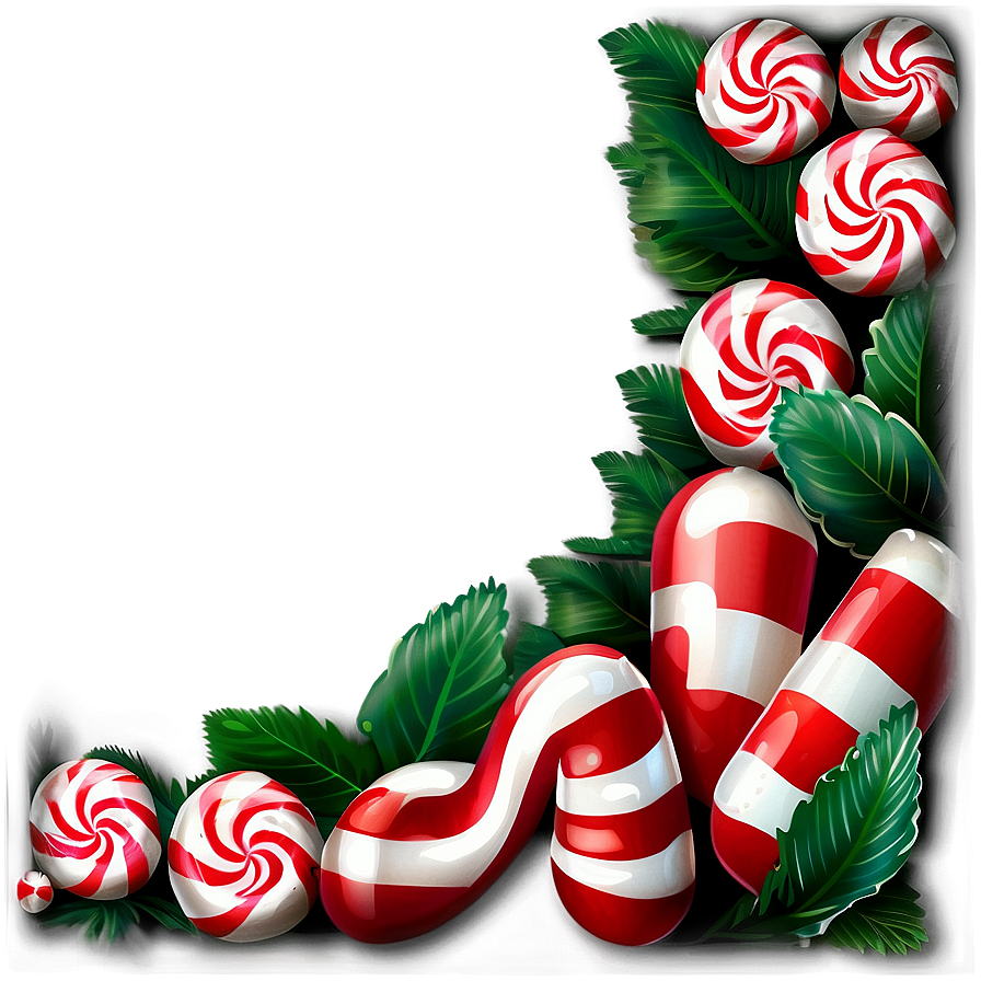 Peppermint Holiday Border Png Tga PNG