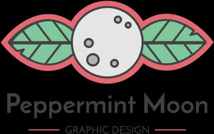 Peppermint Moon Graphic Design Logo PNG