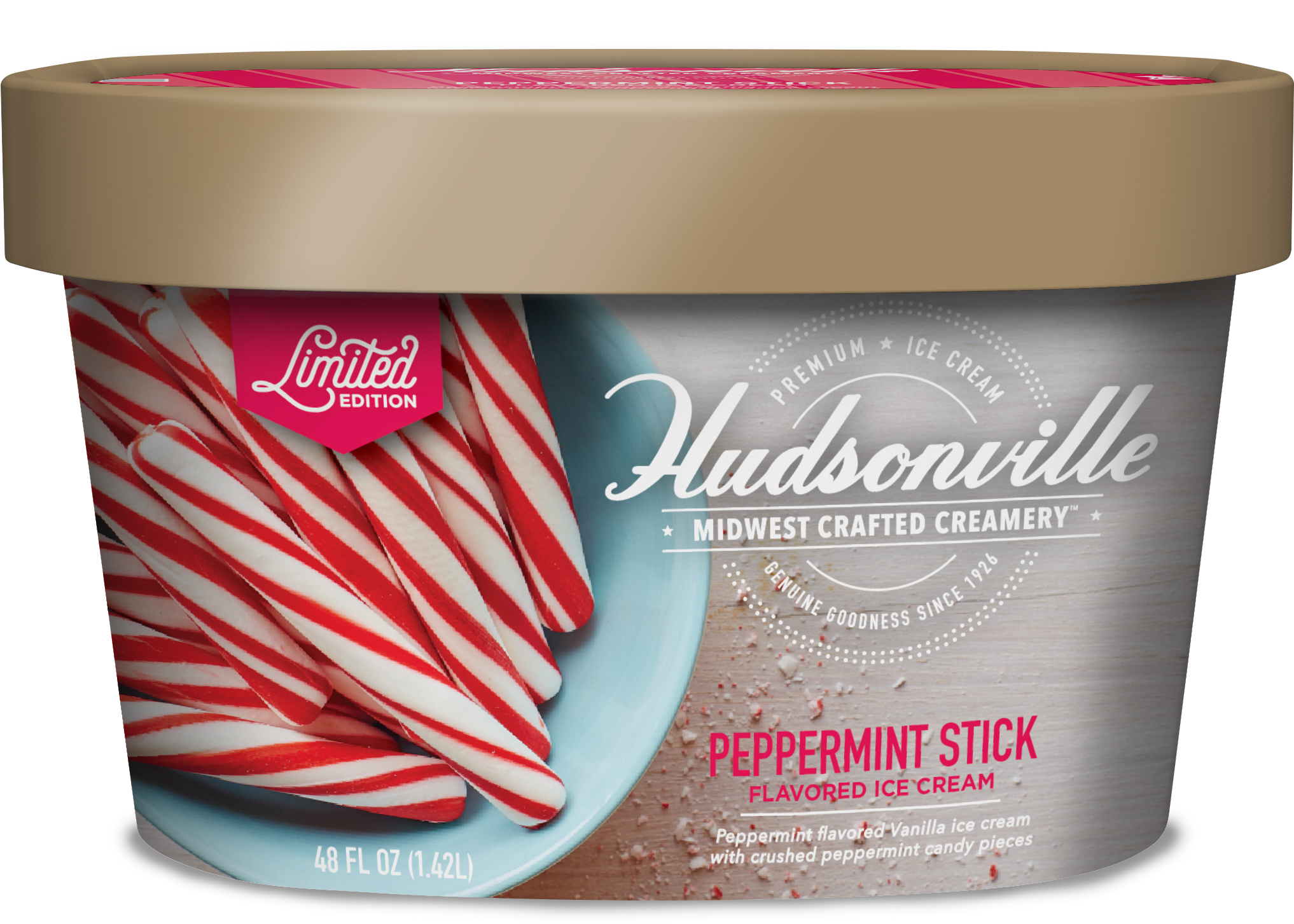 Peppermint Stick Ice Cream Container PNG
