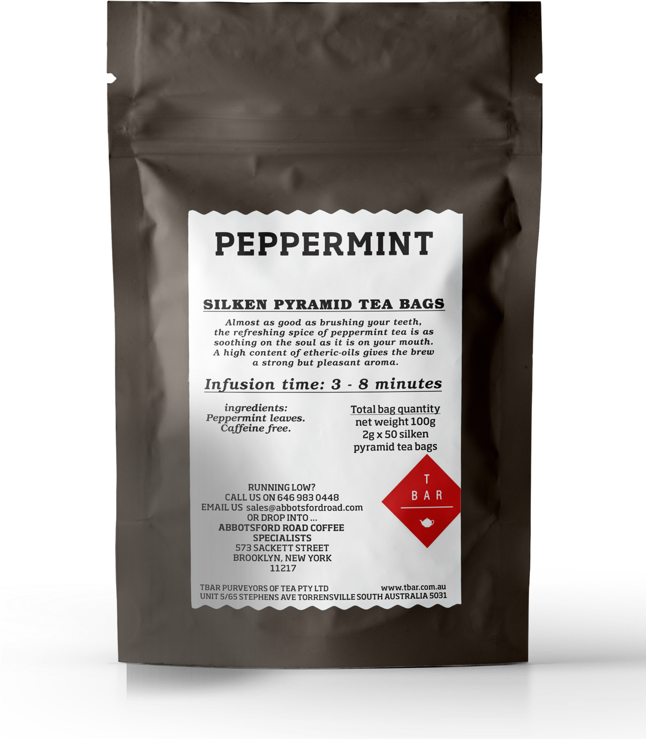 Peppermint Tea Bags Packaging PNG