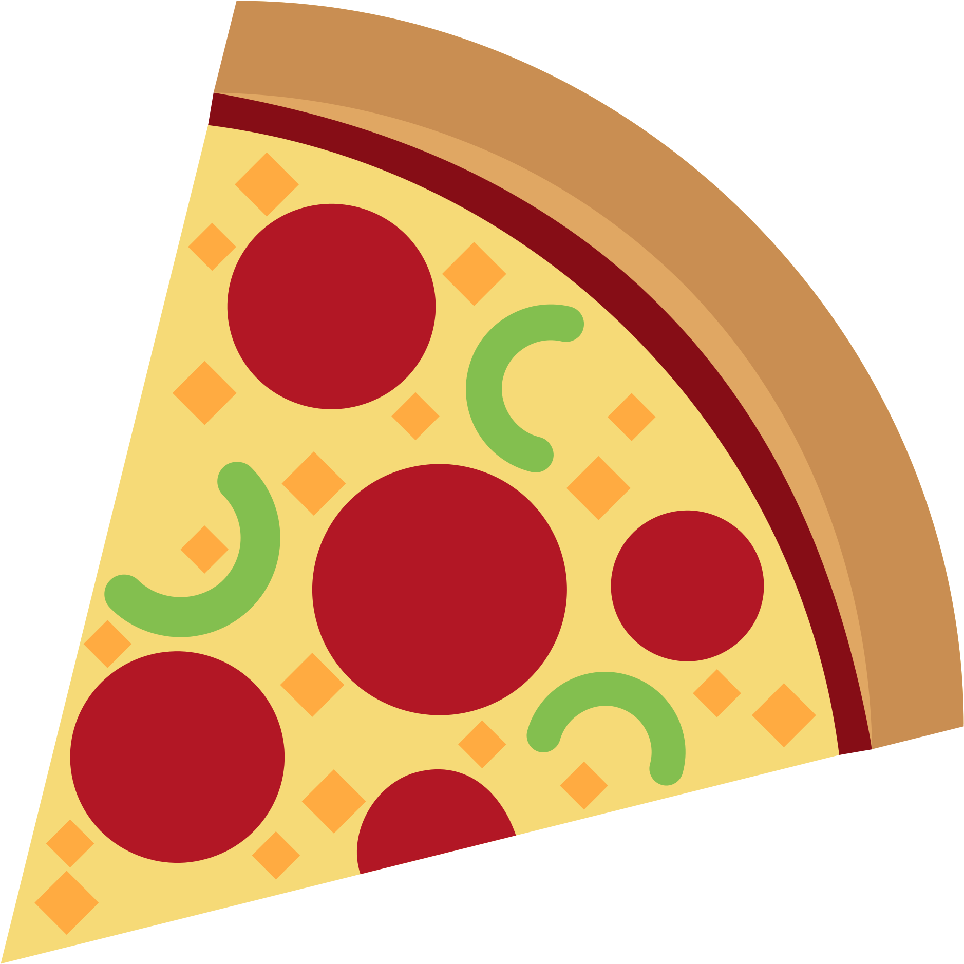 Pepperoni Green Pepper Pizza Slice Clipart.png PNG