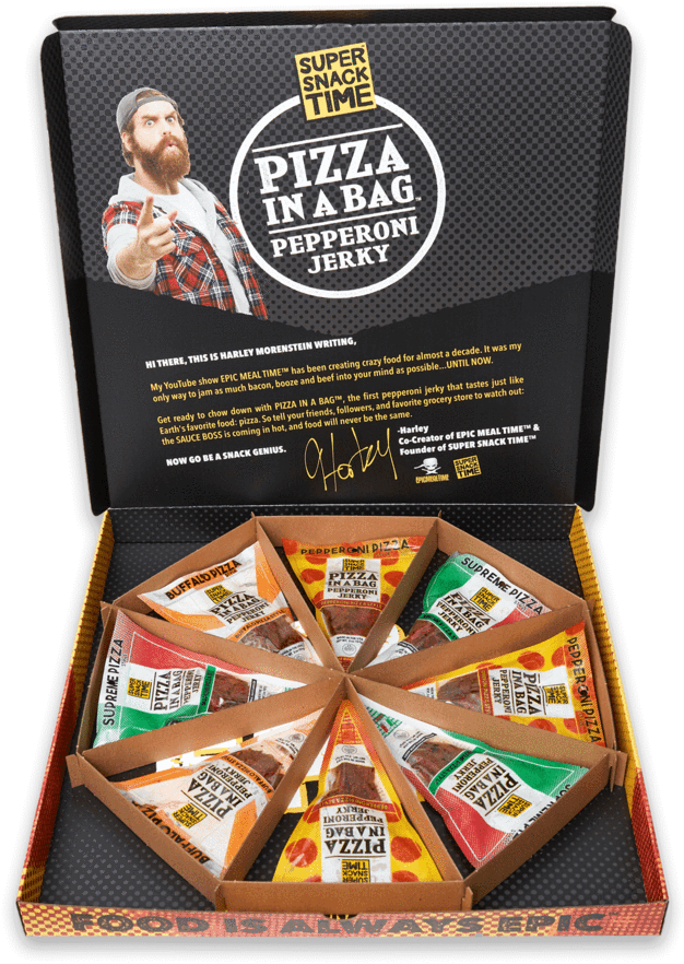 Pepperoni Jerky Pizza Box PNG