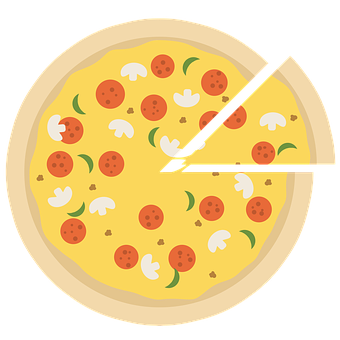 Pepperoni Mushroom Pizza Illustration PNG