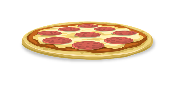 Pepperoni Pizza Cartoon Illustration PNG