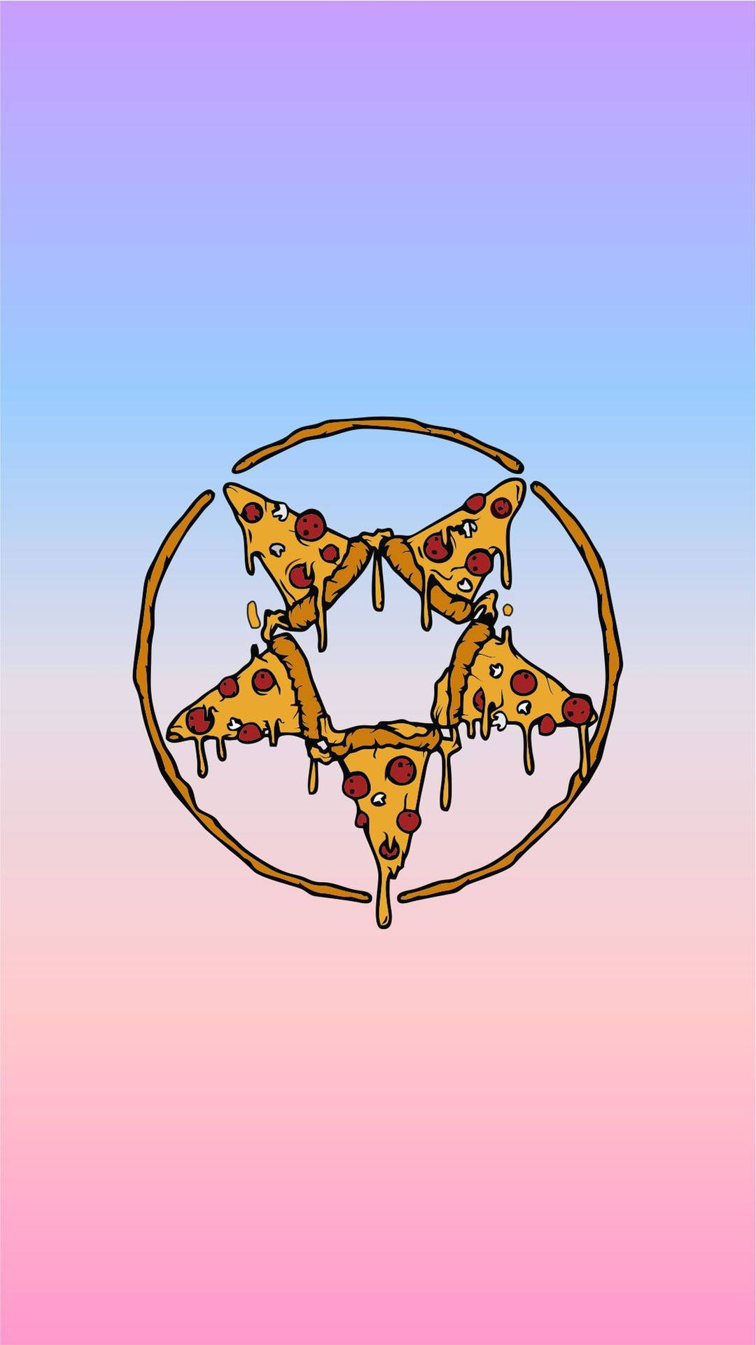 Caption: Unique Pepperoni Pizza Pentagram Design Wallpaper