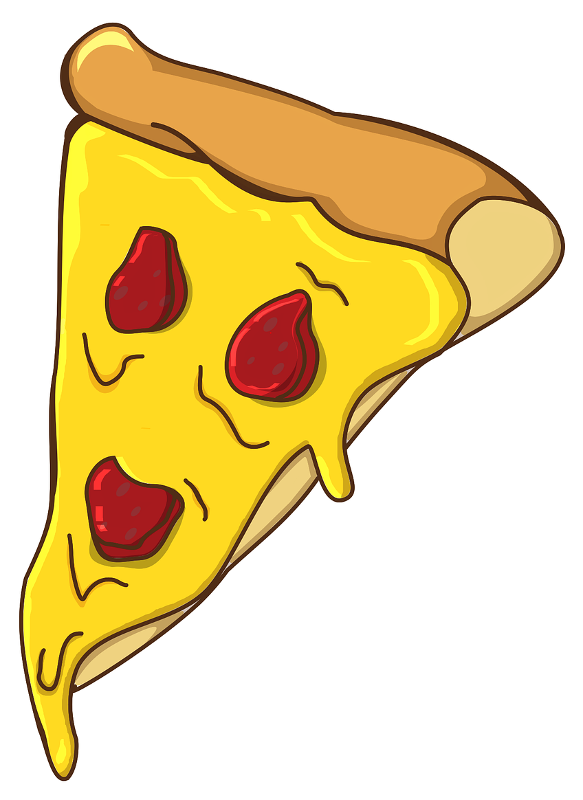 Pepperoni Pizza Slice Cartoon PNG