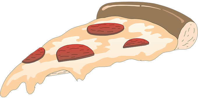 Pepperoni Pizza Slice Cartoon PNG