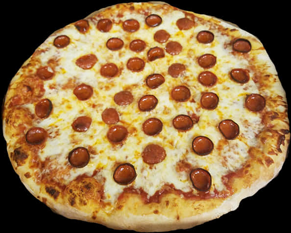 Pepperoni Pizza Top View PNG