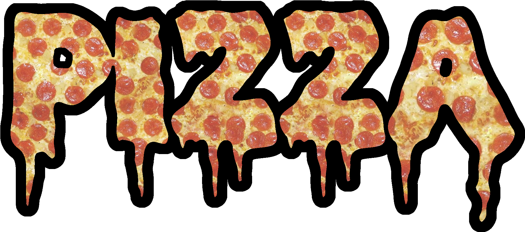 Pepperoni Pizza Word Art PNG