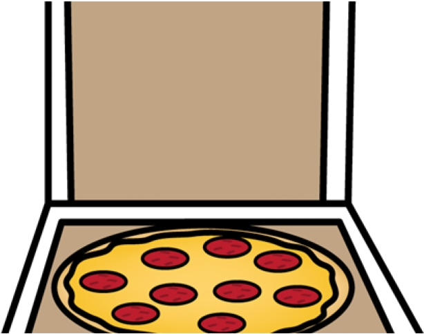 Pepperoni Pizzain Open Box Illustration PNG