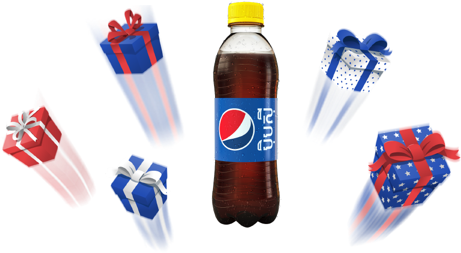 Pepsi Bottleand Gifts Graphic PNG