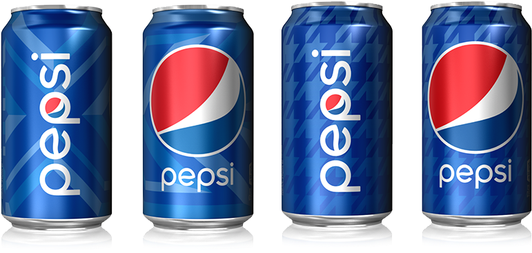 Pepsi Can Collection Display PNG