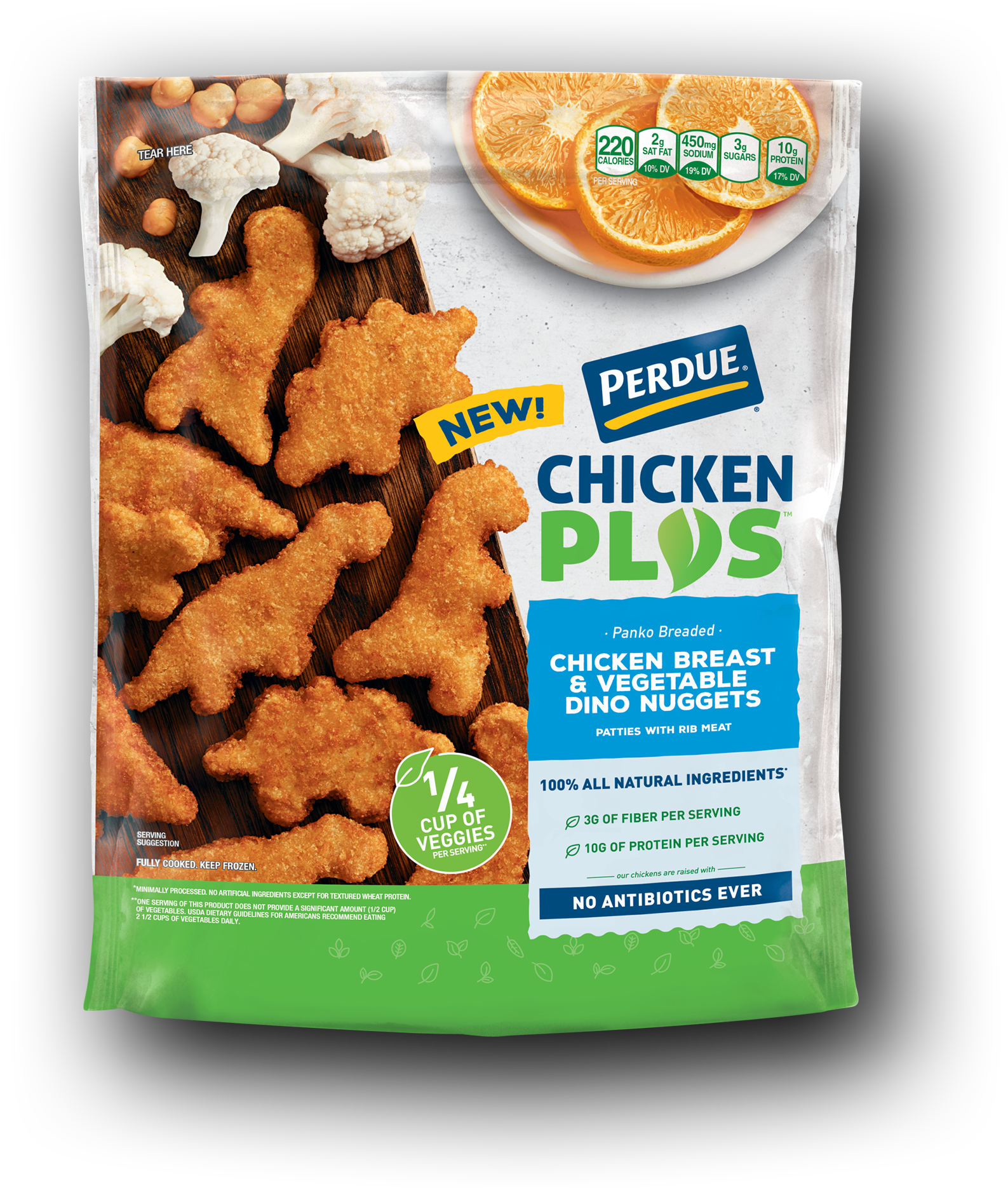 Perdue Chicken Plus Dino Nuggets Packaging PNG