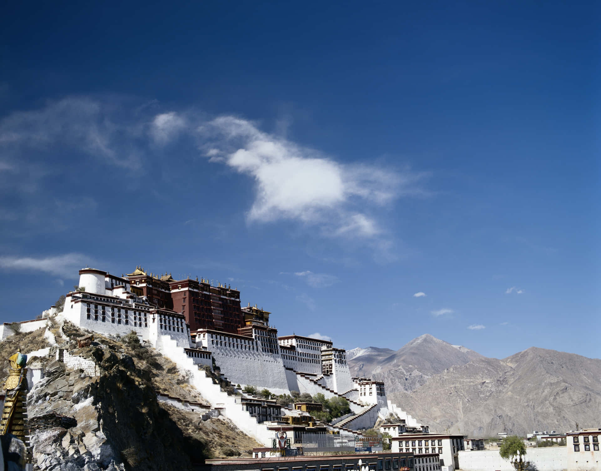 Perfect View Of Potala Palace In Lhasa Wallpaper