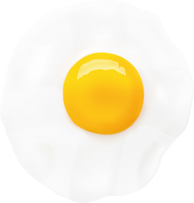 Perfectly Fried Egg Top View PNG