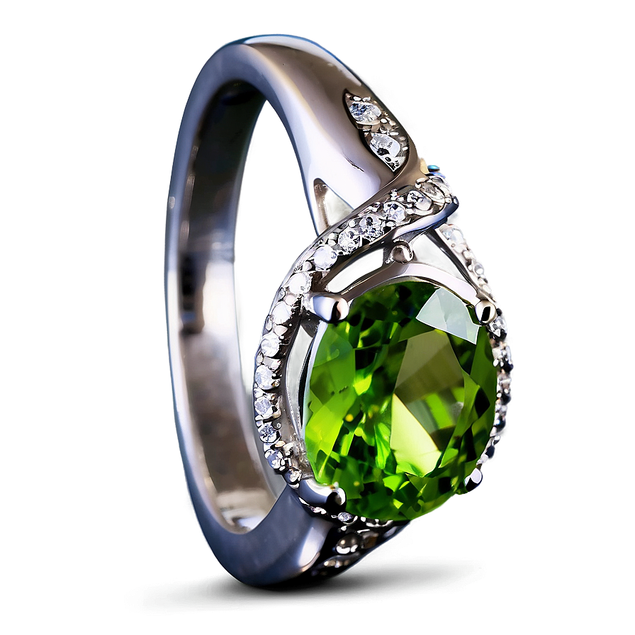 Peridot Engagement Ring Png 06242024 PNG