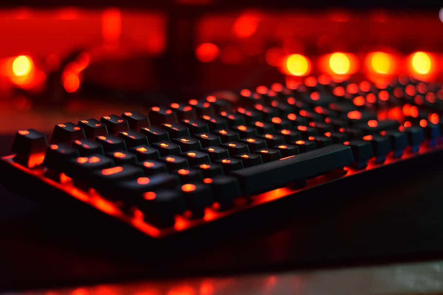 Peripheral Keyboard With Red LED Lighting Wallpaper