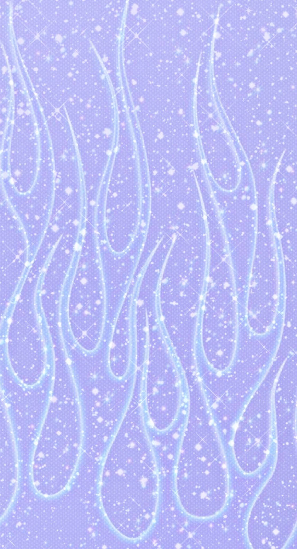 Periwinkle Abstract Glitter Flames Wallpaper