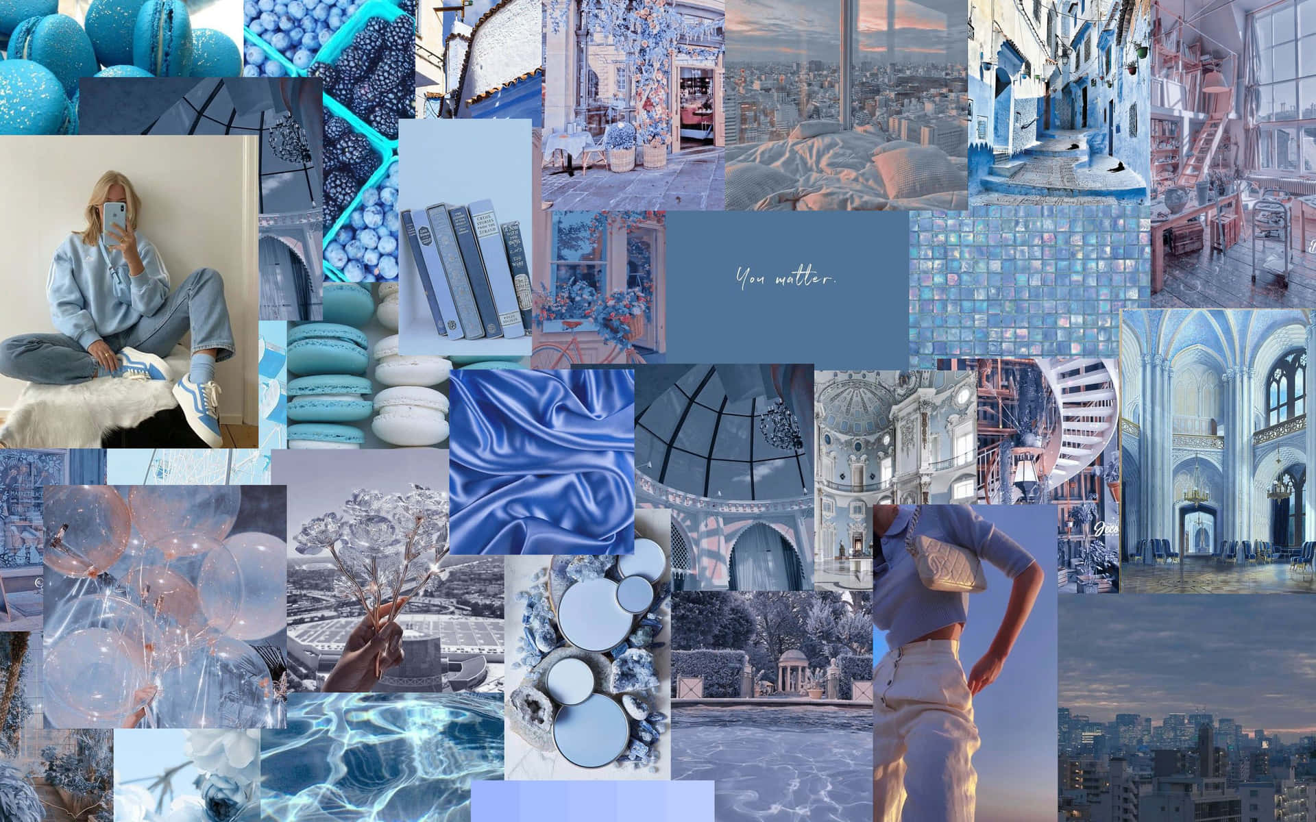 Periwinkle Aesthetic Collage Wallpaper