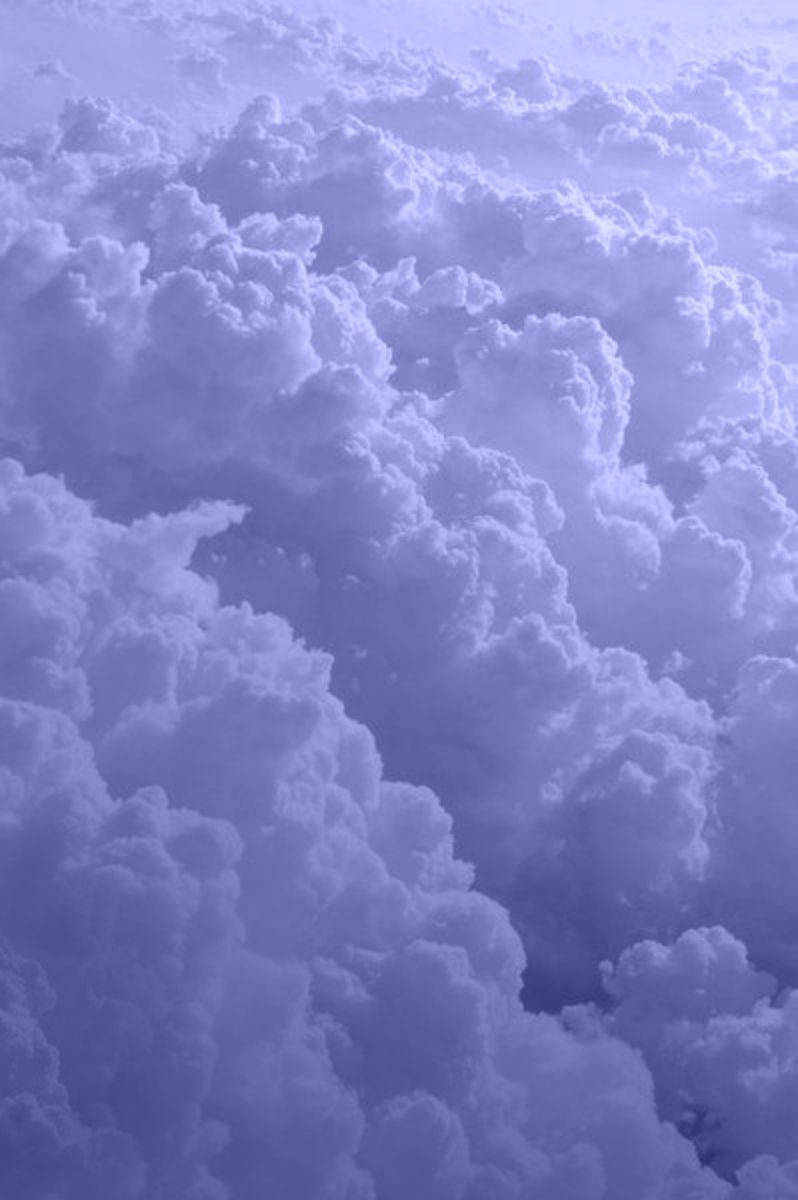 Periwinkle Aesthetic Cumulus Clouds Wallpaper