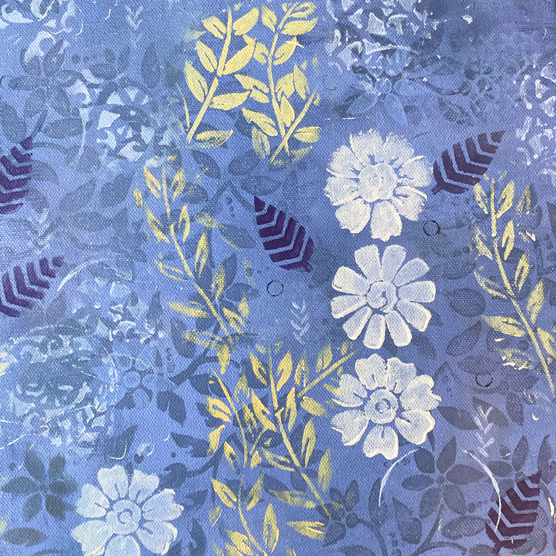 A Blue And Yellow Floral Pattern