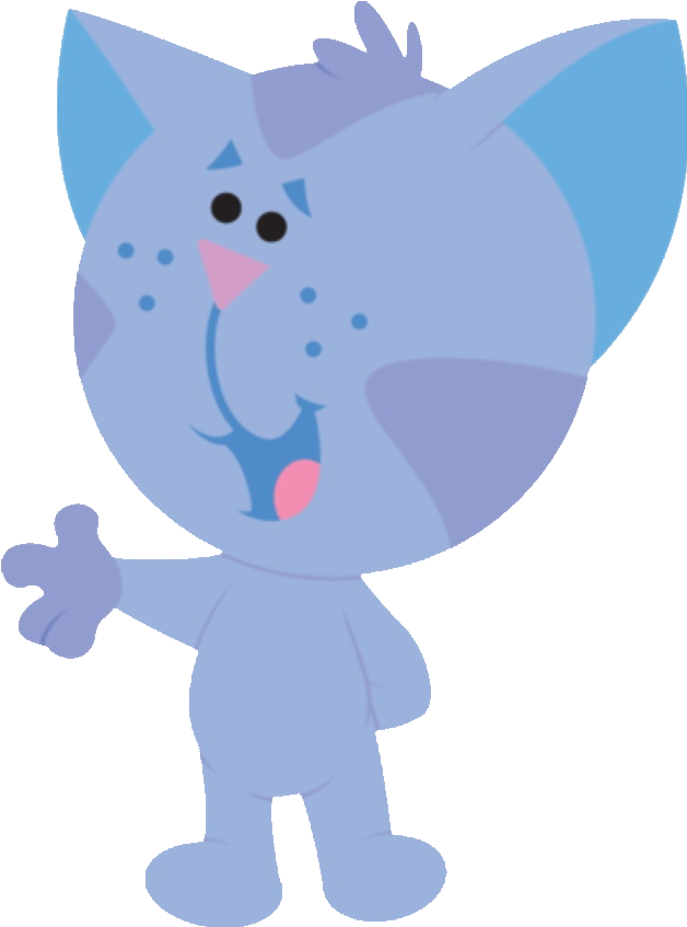 Periwinkle Cartoon Cat Character PNG