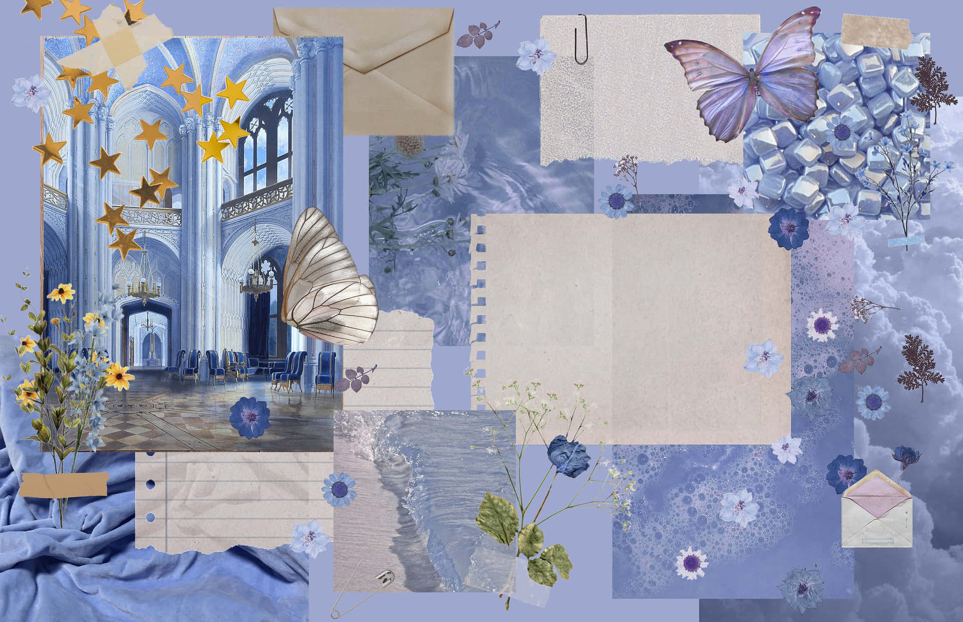 Periwinkle Dream Collage Wallpaper
