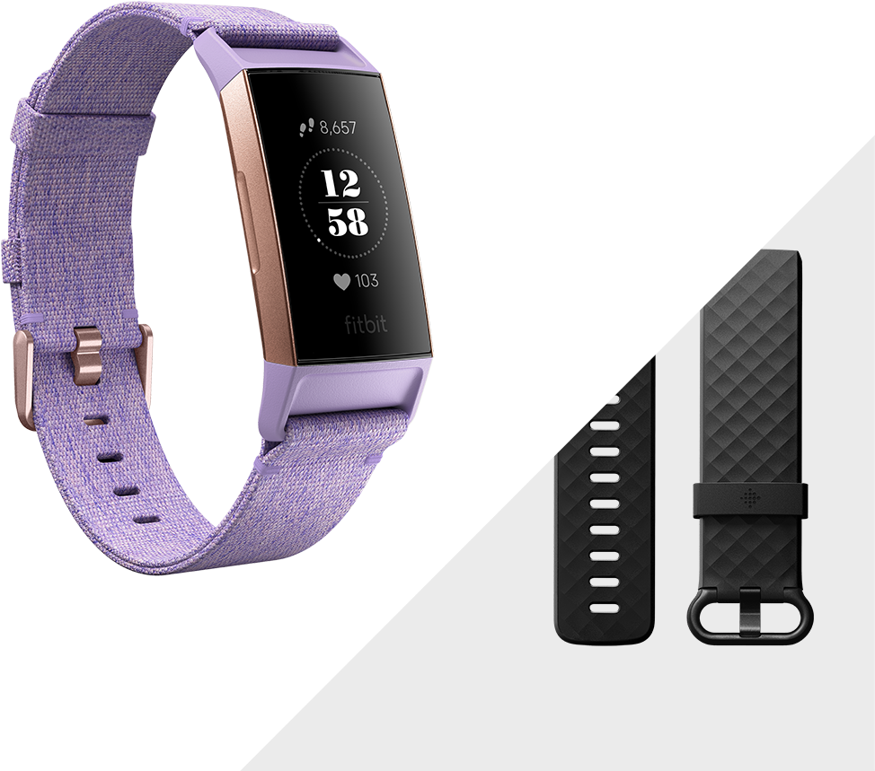 Periwinkle Fitbit Smartwatchand Straps PNG