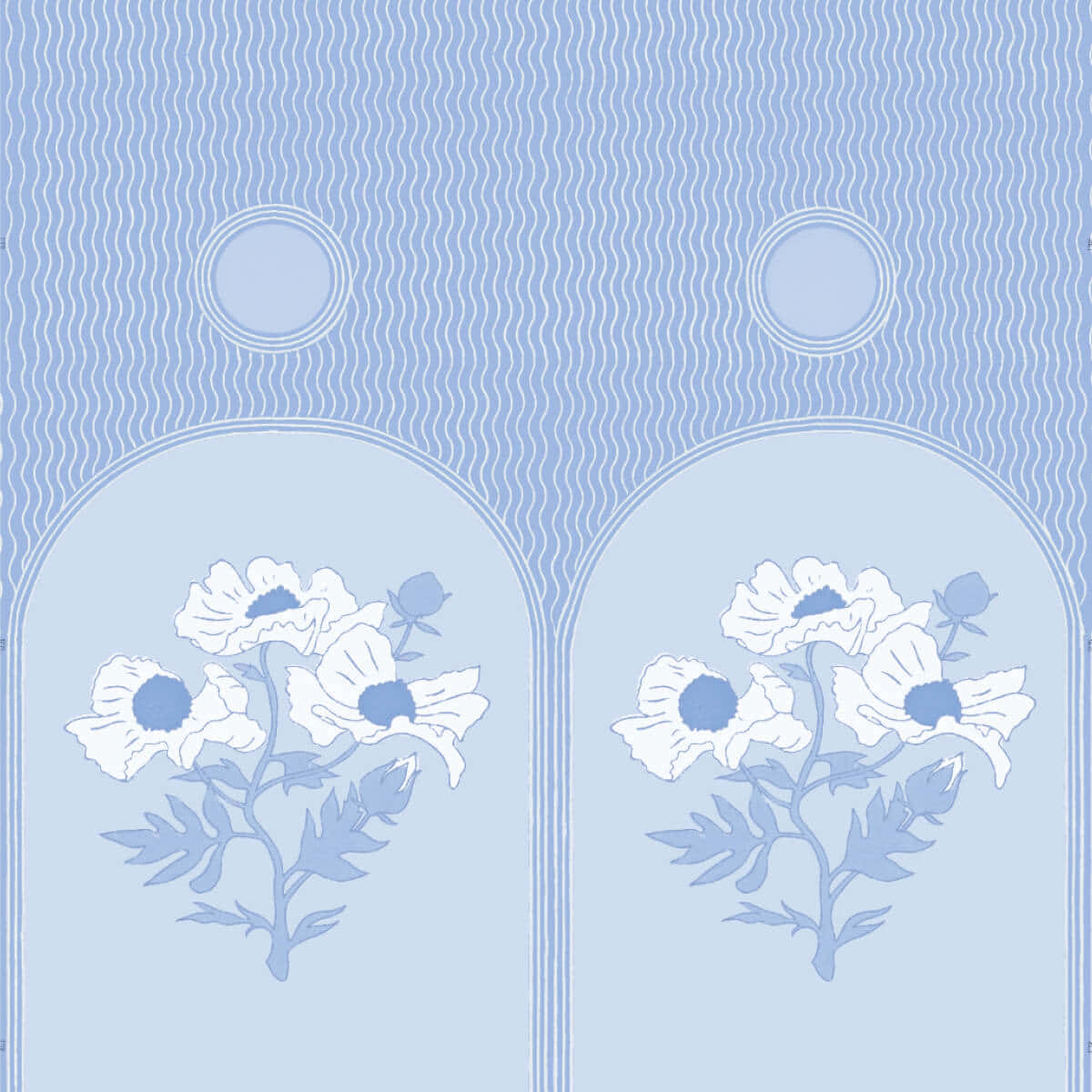 Periwinkle Floral Aesthetic Pattern Wallpaper