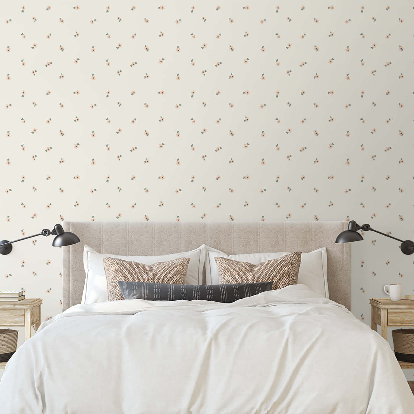 Periwinkle Floral Bedroom Aesthetic Wallpaper