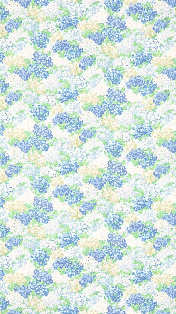 Periwinkle Flowers Pattern Art Wallpaper