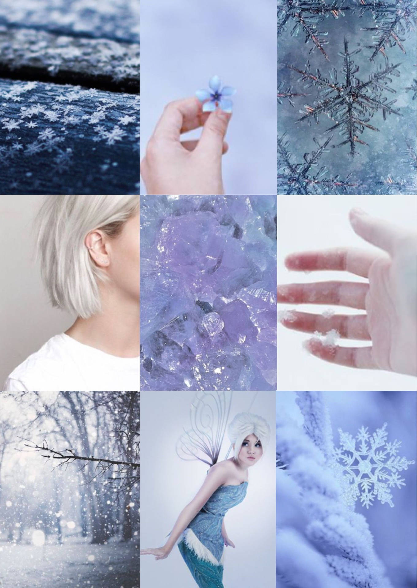 Periwinkle Girly Winter Collage Wallpaper