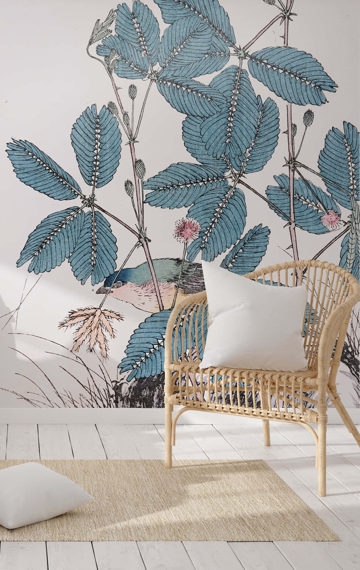Periwinkle Leaf Wallpaper Interior Wallpaper
