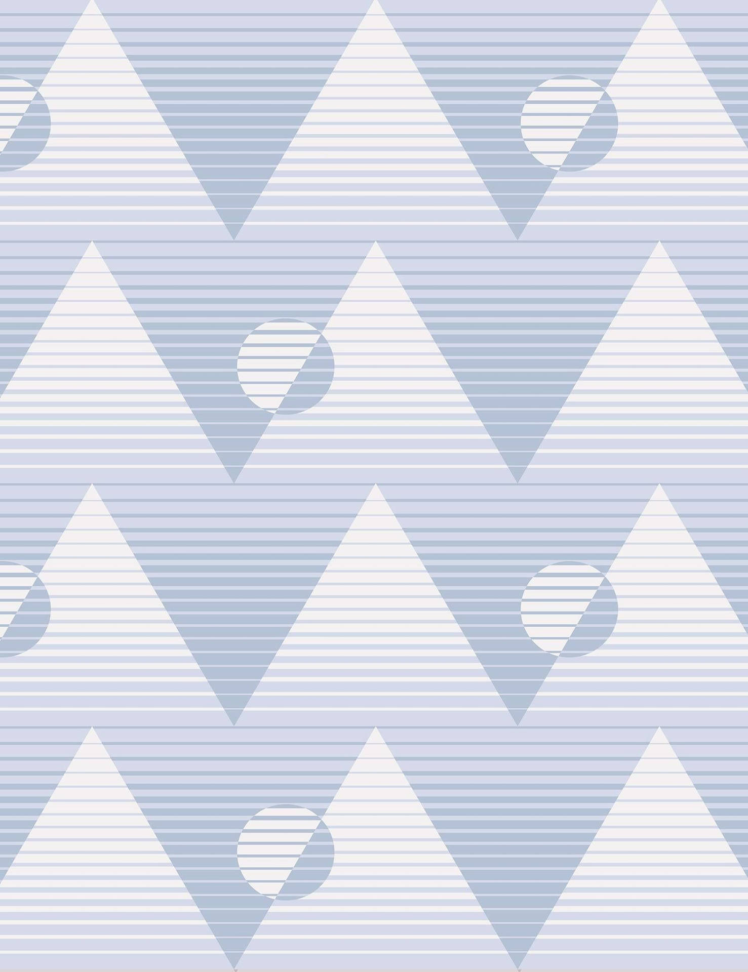 Periwinkle Mountain Sun Pattern Wallpaper