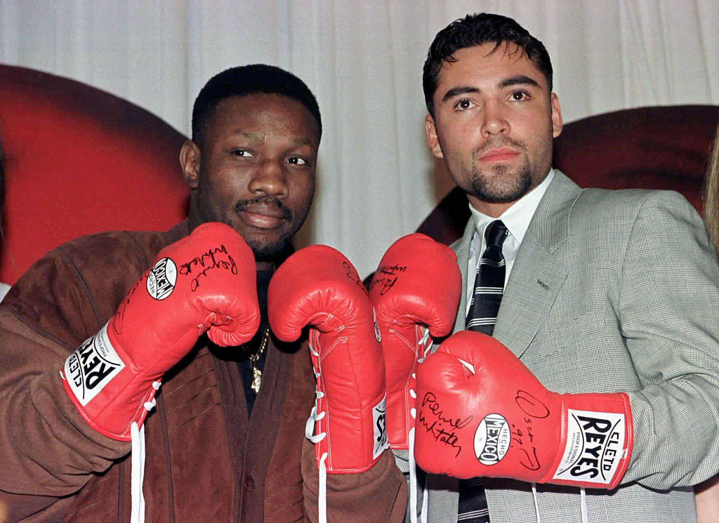 Pernell Whitaker Posing With Opponent Wallpaper