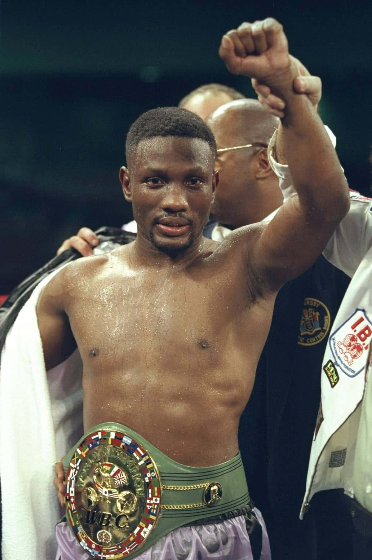 Pernell Whitaker Raising Clenched Fist Wallpaper