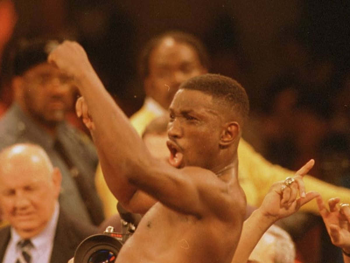 Pernell Whitaker Shouting And Celebrating Wallpaper