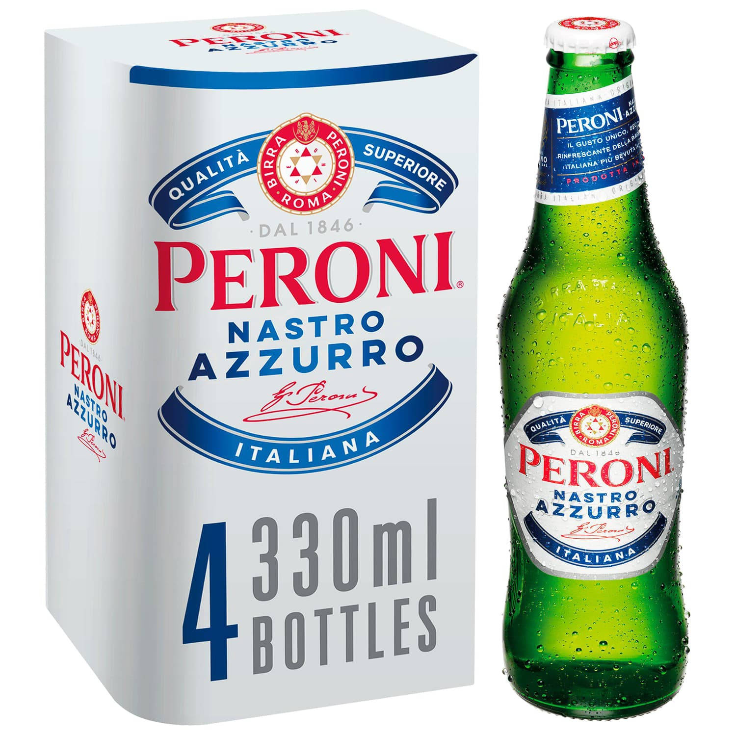 Firen en fire-pakke æske med Peroni øl Wallpaper