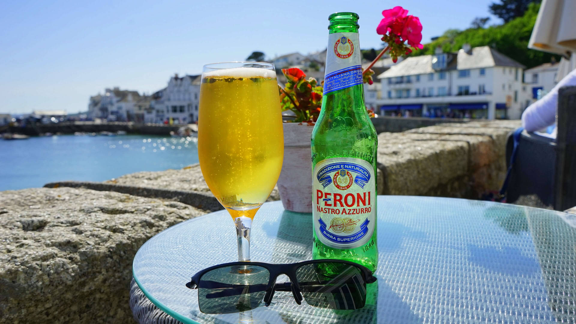 Peroni Beer On A Glass Wallpaper
