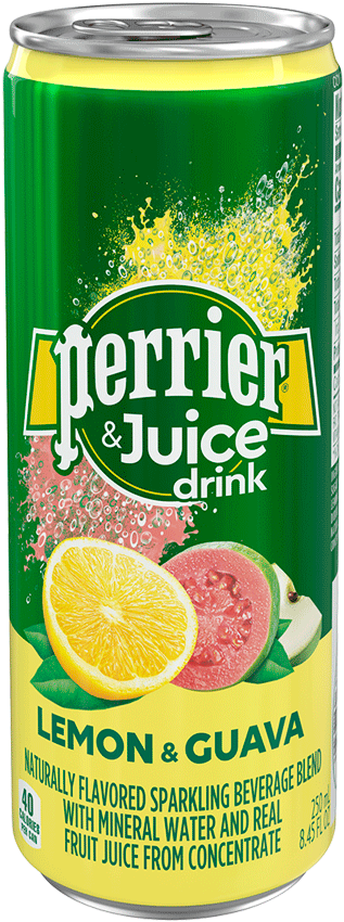 Perrier Lemon Guava Flavored Sparkling Juice Can PNG