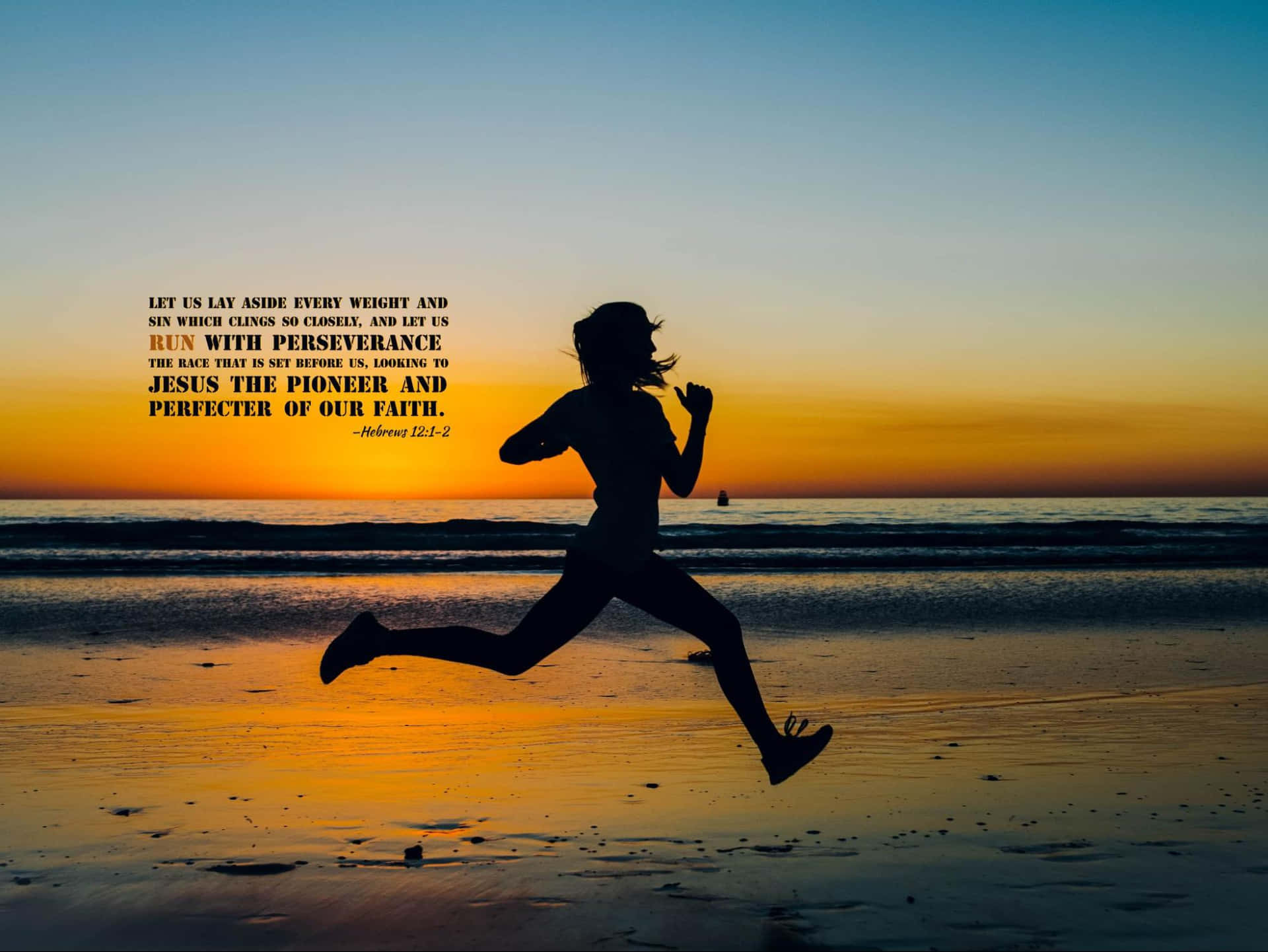 Persistent Quote With A Person Running Wallpaper
