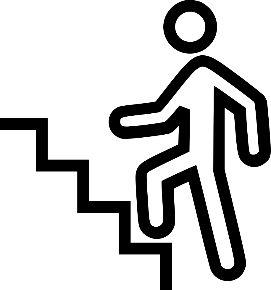 Person Climbing Stairs Icon PNG
