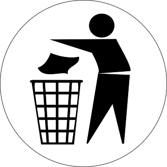 Person Disposing Trash Icon PNG