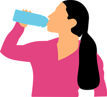 Person Drinking Water Illustration PNG